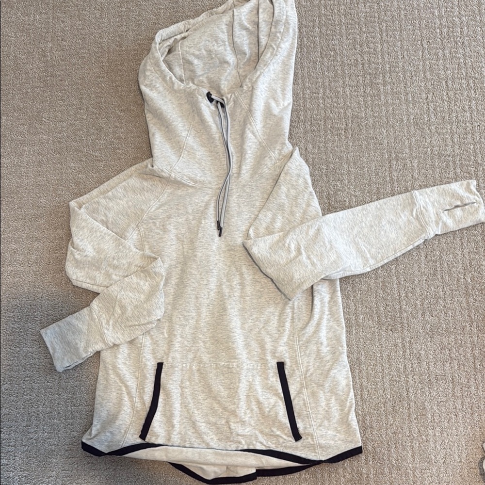 ATHLETA- Light Gray Hooded Sweatshirt